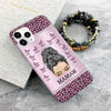 Messy Bun Grandma Mom Nana Leopard Butterfly Kids Personalized Phone case NVL29NOV23VA2