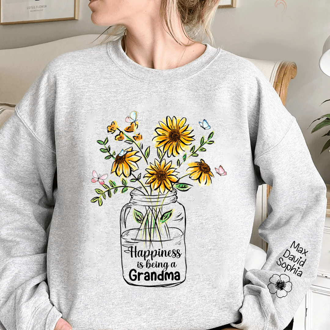 Family Gifts - Love flower Love - Gifts For Mom, Grandma, Mother's Day Gifts - Personalized Sweatshirt NVL30NOV23KL1 2d sweatshirt HumanCustom - Unique Personalized Gifts Made Just for You 