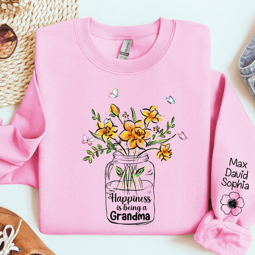 Family Gifts - Love flower Love - Gifts For Mom, Grandma, Mother's Day Gifts - Personalized Sweatshirt NVL30NOV23KL1 2d sweatshirt HumanCustom - Unique Personalized Gifts Made Just for You 