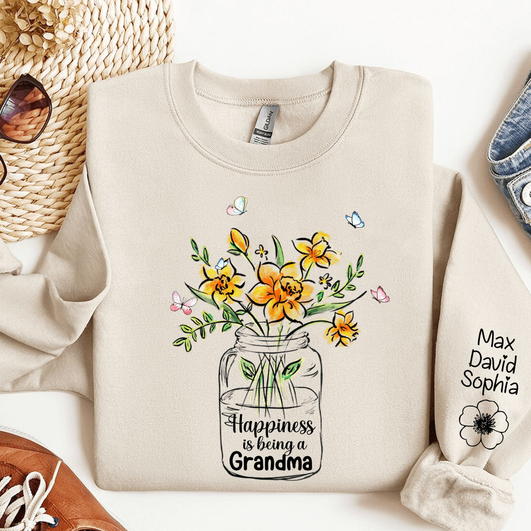 Family Gifts - Love flower Love - Gifts For Mom, Grandma, Mother's Day Gifts - Personalized Sweatshirt NVL30NOV23KL1 2d sweatshirt HumanCustom - Unique Personalized Gifts Made Just for You 