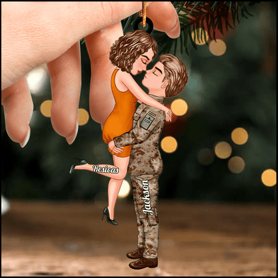 Acrylic Ornament, Couple Portrait Military, Gifts by Occupation Personalized NVL30OCT23KL4 Acrylic Ornament HumanCustom - Unique Personalized Gifts Made Just for You