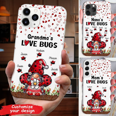 Lovely Gnome Grandma Mom's Love Bugs, Mother's Day Gift Personalized Phone Case NVL31MAR23CT1 Silicone Phone Case Humancustom - Unique Personalized Gifts Iphone iPhone 14