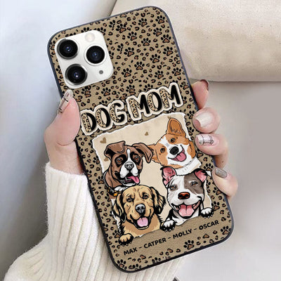 Half Leopard Dog Mom Loves Dogs Pawprints Personalized Phone case NVL31MAR23VA1 Silicone Phone Case Humancustom - Unique Personalized Gifts