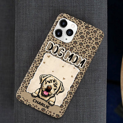 Half Leopard Dog Mom Loves Dogs Pawprints Personalized Phone case NVL31MAR23VA1 Silicone Phone Case Humancustom - Unique Personalized Gifts