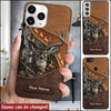 Personalized Deer Hunting Enter Your Name Leather Pattern Phone Case Ntk22mar22ca1 Silicone Phone Case Humancustom - Unique Personalized Gifts