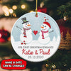 Our First Christmas Engaged Circle Ornament (1 Sided) Personalized PHT-14VN01 Circle Ceramic Ornament Dreamship 1-pack