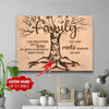 Custom Names Family Like Branches On A Tree Canvas 3D Printing PHT Dreamship 12x8in