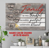 Custom Names Family Thankful Grateful Blessed Canvas 3D Printing PHT Dreamship 12x8in