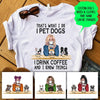 Personalized T-Shirts Dogs And Coffee Funny Pht 2D T-shirt Dreamship S White