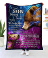 To Our Son | Love, Your Mom And Dad | Bear | Fleece Blanket 3D Printing Fleece Blanket Dreamship Medium (50x60in)