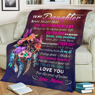 To My Daughter | Love, Mom | Fleece Blanket 3D Printing Fleece Blanket Dreamship