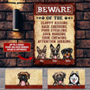 Personalized Custom Dogs Funny Beware Metal Sign Pht-29Nq001 Metal Sign Human Custom Store 12.5 x 17.5 in - Best Seller