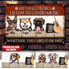 Personalized Custom Dogs Funny Guitar Metal Sign Pht-29Nq004 Metal Sign Human Custom Store 17.5 x 12.5 in - Best Seller
