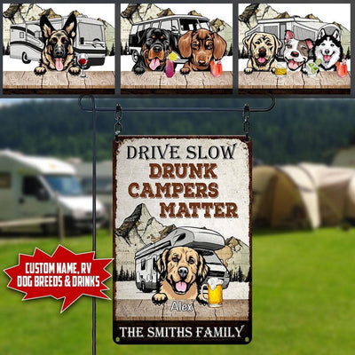Personalized Camping Drunk Campers Matter Customized Printed Metal Sign Pht-29Tp040 Camping Metal Sign Human Custom Store