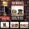 Personalized Custom Dogs Funny Bar Forget The Dog Beware Of Wife Printed Metal Sign Pht-29Tp043 Metal Sign Human Custom Store