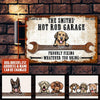 Personalized Custom Dogs Funny Garage Proudly Fixing Whatever You Bring Metal Sign Pht-29Tp057 Metal Sign Human Custom Store 17.5 x 12.5 in - Best Seller