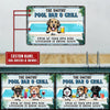 Personalized Custom Dogs Pool Bar & Grill Funny Lifeguard Is Drunk Again Printed Metal Sign Pht-29Tt003 Metal Sign Human Custom Store 17.5 x 12.5 in - Best Seller