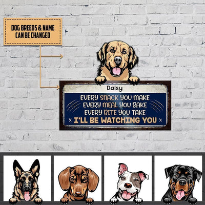 Personalized Funny Dogs Watching You Customized Cut Printed Metal Sign Pht-49Tp004 Cut Metal Sign Human Custom Store 18x18in - Best Seller