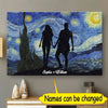 Personalized Starry Nights Couple Love Canvas Canvas Humacustom - Unique Personalized Gifts 12x8in