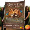 Personalized You And Me We Got This Lion Fleece Blanket Fleece Blanket Dreamship Medium (50x60in)