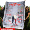 Father and Daughter Walking in Winter Custom Name Blanket Fleece Blanket Dreamship Medium (50x60in)