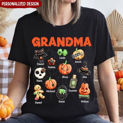 Grandma Little Monster Spooky Halloween Shirt Personalized Shirt PM04JUL23NY1