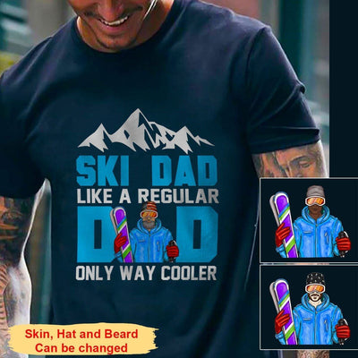 Customized Ski Dad Like A Regular Dad Only Way Cooler T-Shirt Pm05Jun21Tq1 2D T-shirt Dreamship S Black