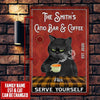 Customized Catio Bar and coffee Serve Yourself Grumpy Black Cat Printed Metal Sign PM06JUL21TP1 Printed Metal Sign Human Custom Store 30 x 45 cm - Best Seller