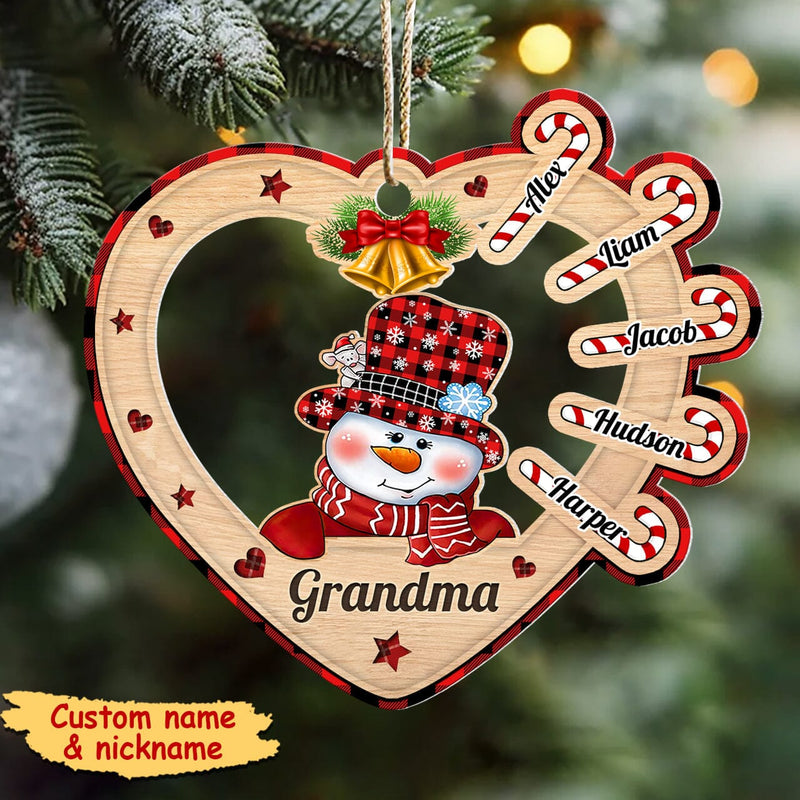 Cute Christmas Snowmy Grandma Mom Hugging Sweet Heart Kids Personalize -  HumanCustom - Unique Personalized Gifts Made Just for You