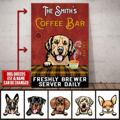 Custom Dog Breeds, Name & Est Coffee Bar Therapy In The Cup Makes People Tolerable Dog Canvas Canvas Dreamship