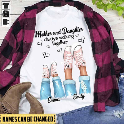 Personalized Names Mother and Daughter Always Walking Together PM16JUL21VN3 T-Shirt 2D T-shirt Dreamship S White