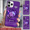 Personalized Nana Mom Heart Infinite Love Purple Butterfly Silicone Phone Case PM26JUL22DD1 Silicone Phone Case Humancustom - Unique Personalized Gifts
