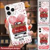 Couple Red Truck Heartprint Together Since Personalized Phone Case PM29JUN22CT1 Glass Phone Case Humancustom - Unique Personalized Gifts
