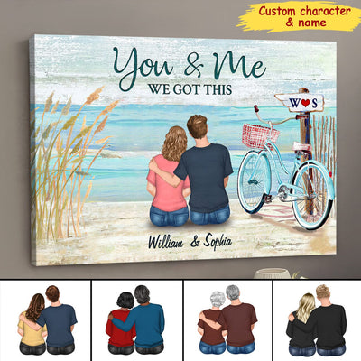 Back View Couple Sitting You & Me We Got This Personalized Horizontal Canvas PM30JUN23CT3