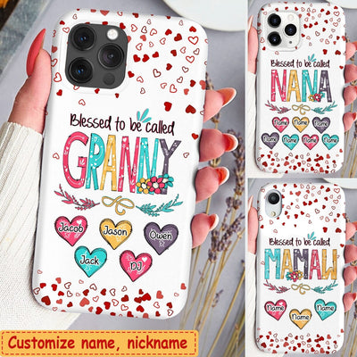 Blessed to be called Nana, Mommy, Auntie Heart Kids Personalized Phone Case PM31JAN23CT1 Silicone Phone Case Humancustom - Unique Personalized Gifts