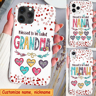 Blessed to be called Nana, Mommy, Auntie Heart Kids Personalized Phone Case PM31JAN23CT1 Silicone Phone Case Humancustom - Unique Personalized Gifts