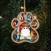 Cute Cat And Dog On Christmas Day Personalized Custom Cat Face Acrylic Ornament PNM23AUG23KL1