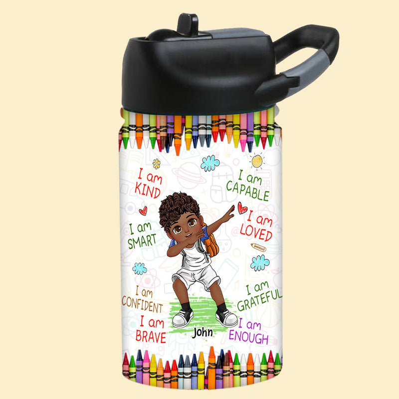 Kids Personalized Water Bottle With Straw for Back to School