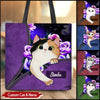 Cute Peeking Kitten Pet Cat Mom Leather Zipper Personalized Tote Bag PM26JUN23VA1