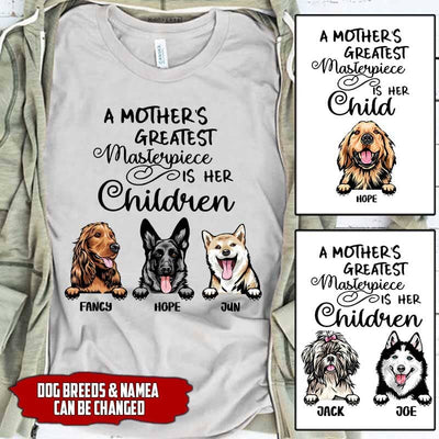 Personalized A Mother'S Greatest Masterpiece Is Her Child Dog T-Shirt 2D T-shirt Dreamship S Ash