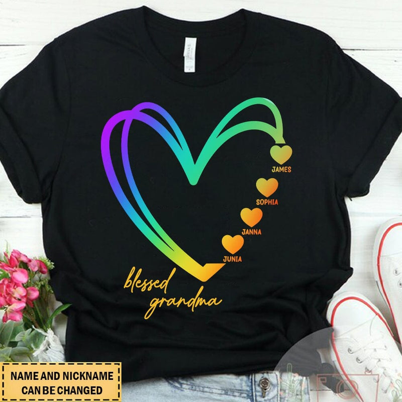 Blessed Mama Floral Heart T-shirt