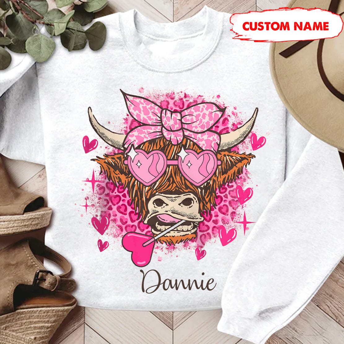 Valentine's Day Love Cow Western Country Heifer Personalized Sweatshirt HTN16DEC23CT1 2d sweatshirt HumanCustom - Unique Personalized Gifts Made Just for You 