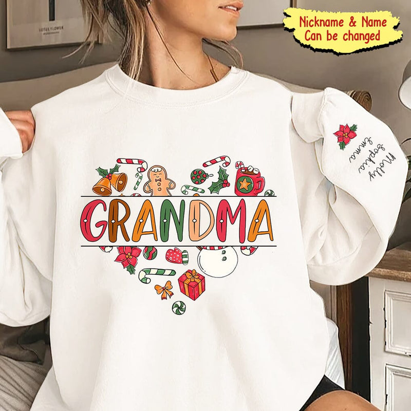 Cute Colorful Snowmy Grandma Mom Little Heart Kids Personalized Christ -  HumanCustom - Unique Personalized Gifts Made Just for You