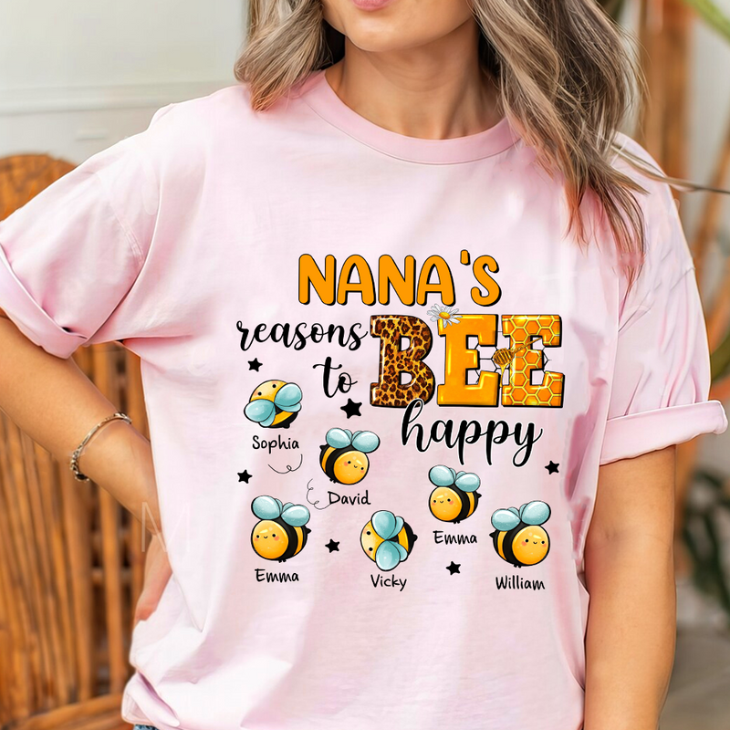 Grandma's Reasons To Be Happy Personalized T-shirt