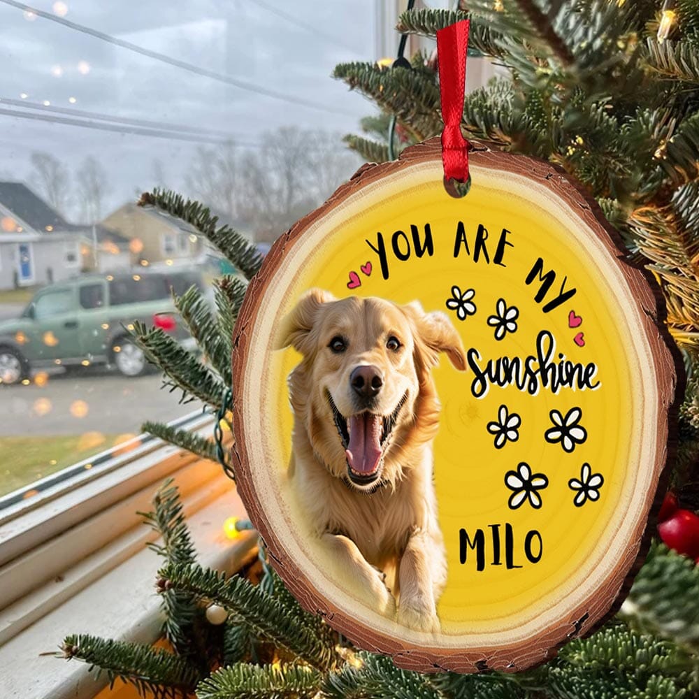 You Are My Sunshine Upload Pet Photo Personalized Wood Custom Shape Ornament VTX03NOV23NA1 Wood Custom Shape Ornament HumanCustom - Unique Personalized Gifts Made Just for You 