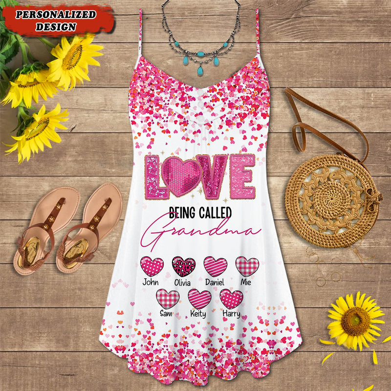 Discover Love Being Called Grandma Pink Theme Personalized Summer Dress