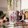 Pink Butterflies and Flowers Wall Personalized Mug Gift For Grandma Mom VTX05DEC23NA1 Accent Mug HumanCustom - Unique Personalized Gifts Made Just for You