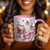 Pink Butterflies and Flowers Wall Personalized Mug Gift For Grandma Mom VTX05DEC23NA1 Accent Mug HumanCustom - Unique Personalized Gifts Made Just for You