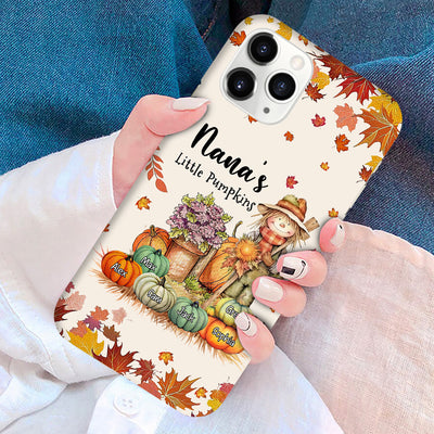 Nana's Little Pumpkins Fall Season Scarecrow Grandma Silicone Phone Case VTX08SEP23TT2