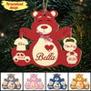 Baby's First Christmas Teddy Bear Personalized Wooden Ornament VTX09SEP23TT2 Wood Custom Shape Ornament Humancustom - Unique Personalized Gifts Pack 1